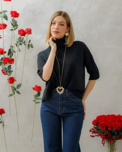 Maglione morbido con collo – 5278