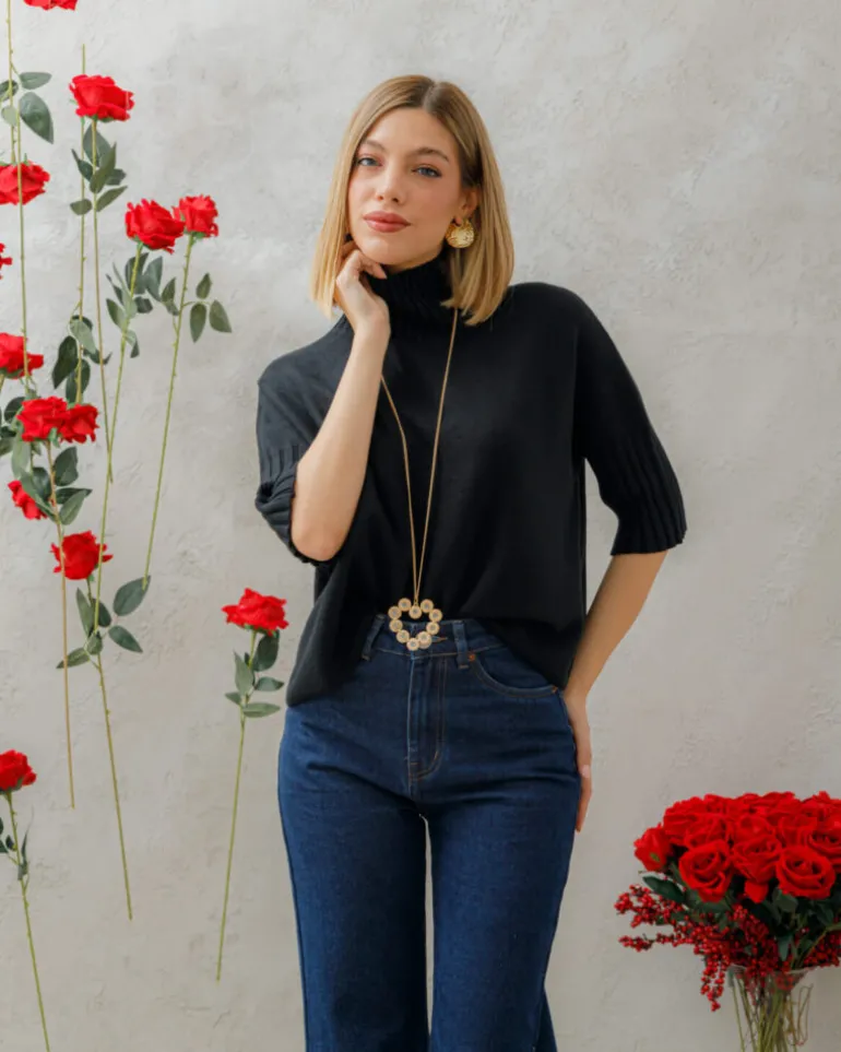 Maglione morbido con collo – 5278