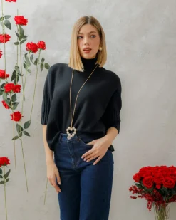 Maglione morbido con collo – 5278