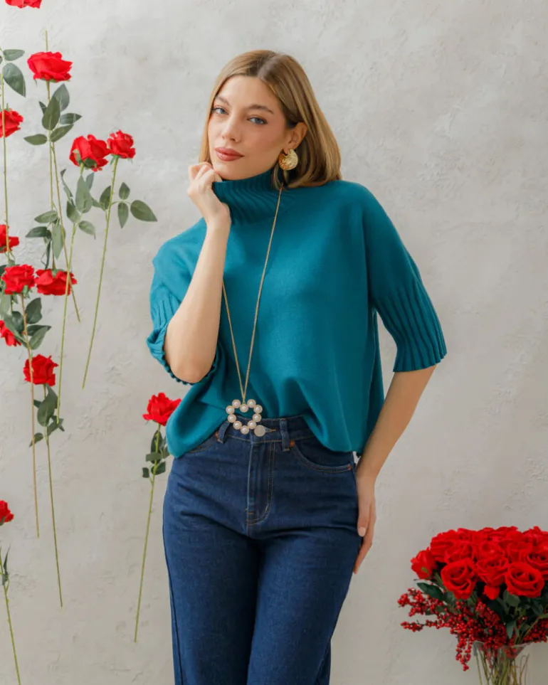 Maglione morbido con collo – 5278