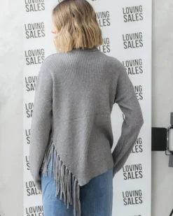 Maglione morbido con frange – G137