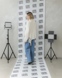 Maglione morbido con frange – G137