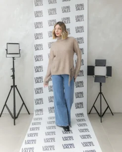 Maglione morbido con frange – G137