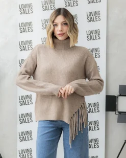 Maglione morbido con frange – G137