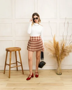 Minigonna a pieghe tartan – 7871