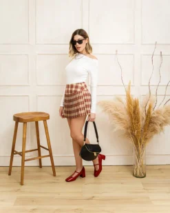 Minigonna a pieghe tartan – 7871
