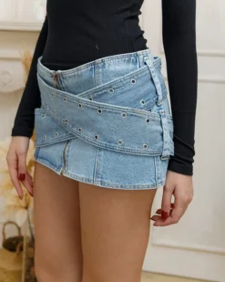 Minigonna in denim con borchie – 87555