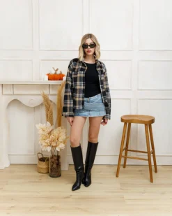 Minigonna in denim con borchie – 87555