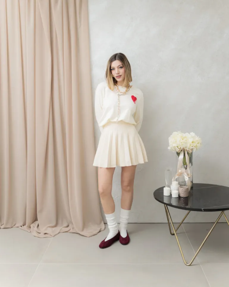 Minigonna in maglia plissè – 8040
