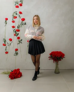 Minigonna in maglia plissè – 8040