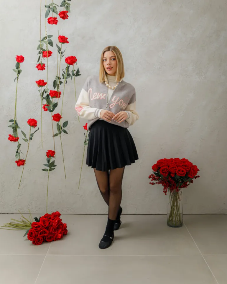 Minigonna in maglia plissè – 8040