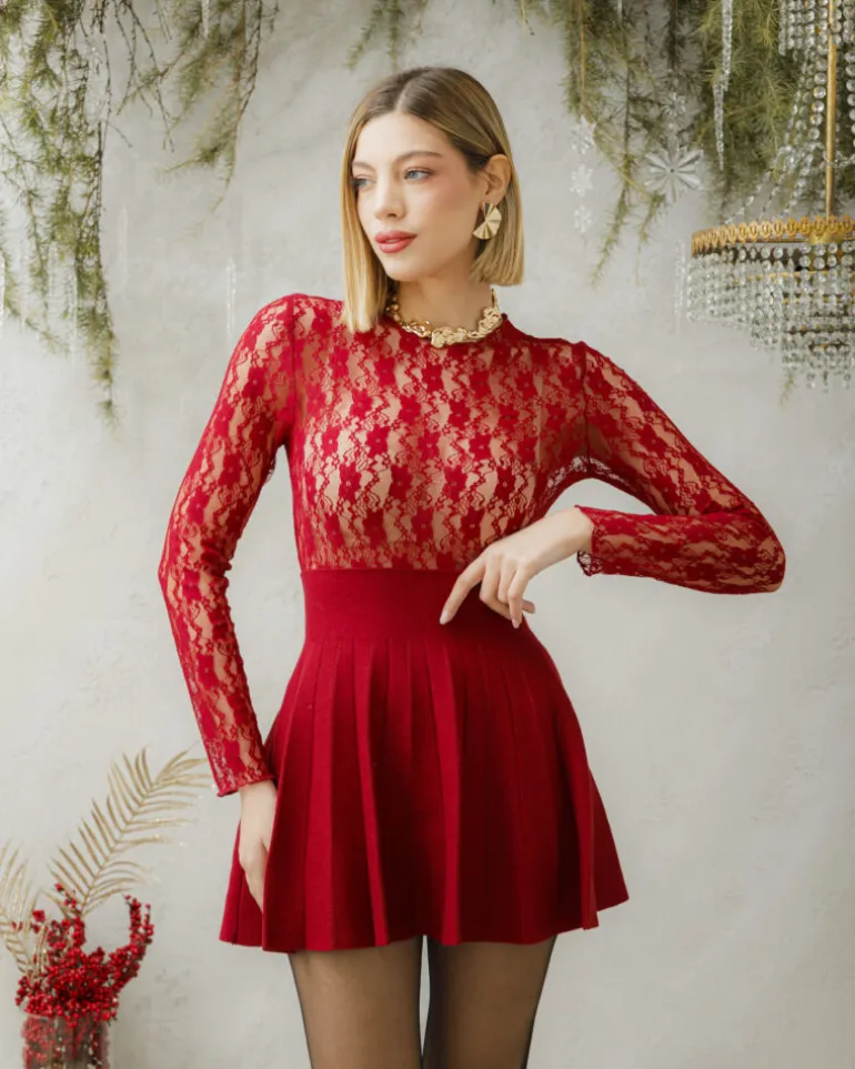 Minigonna in maglia plissè – 8040