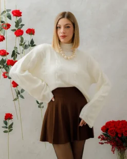 Minigonna in maglia plissè – 8040