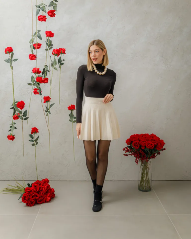 Minigonna in maglia plissè – 8040