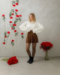 Minigonna in maglia plissè – 8040