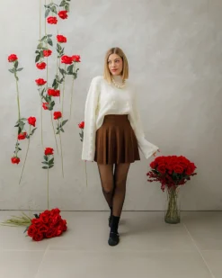 Minigonna in maglia plissè – 8040