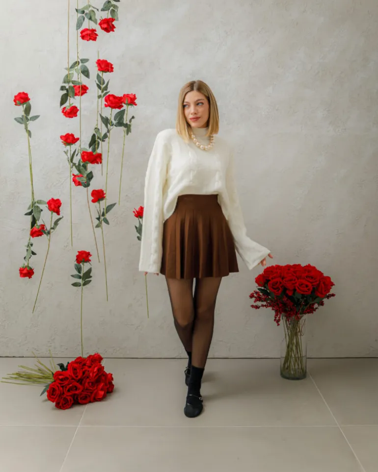 Minigonna in maglia plissè – 8040