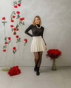 Minigonna in maglia plissè – 8040