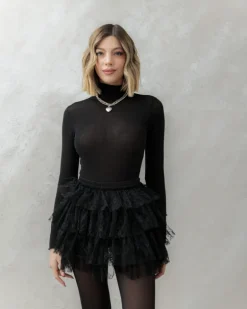 Minigonna in pizzo e balze – 96973