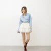 Minigonna shorts con balze – J6898