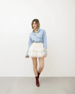 Minigonna shorts con balze – J6898