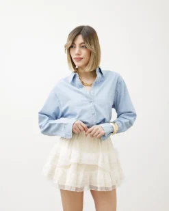 Minigonna shorts con balze – J6898