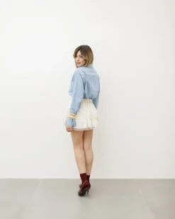 Minigonna shorts con balze – J6898