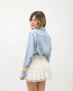 Minigonna shorts con balze – J6898