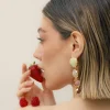 Orecchini pendenti con gemme in resina – E410