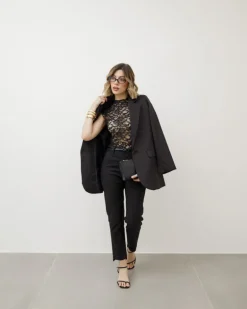 Pantaloni a sigaretta con cintura – 8231