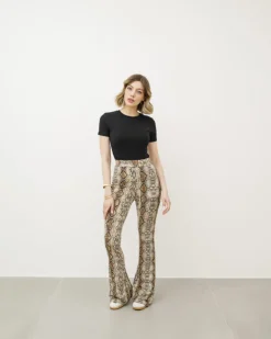 Pantaloni a zampa in lycra pitone – 1171