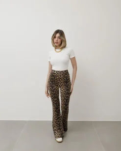 Pantaloni a zampa in lycra animalier – 1171