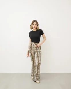 Pantaloni a zampa in lycra pitone – 1171