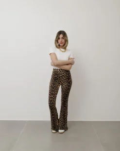 Pantaloni a zampa in lycra animalier – 1171