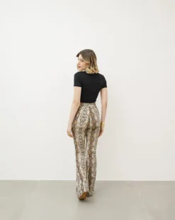 Pantaloni a zampa in lycra pitone – 1171