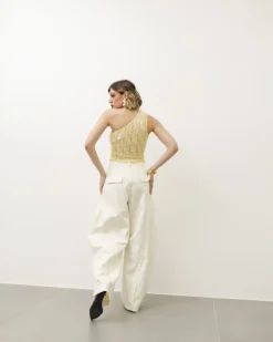 Pantaloni eleganti ballon panna – P6696