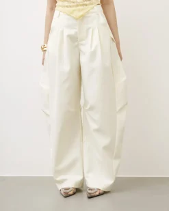 Pantaloni eleganti ballon panna – P6696