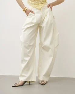 Pantaloni eleganti ballon panna – P6696