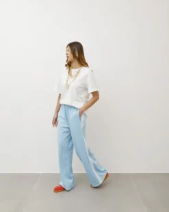 Pantaloni jogger con riga laterale – 6865