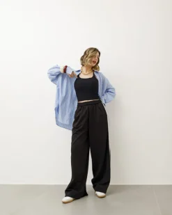Pantaloni jogger con riga laterale – 6865