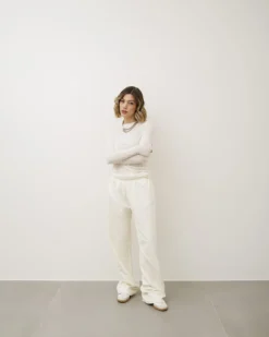 Pantaloni jogger in cotone CREMA – LBA8745
