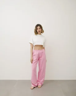 Pantaloni jogger in cotone ROSA – LBA8745