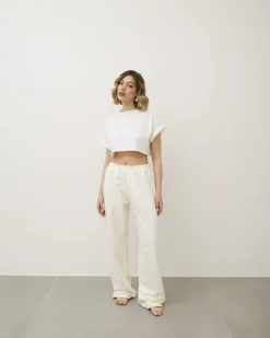 Pantaloni jogger in cotone CREMA – LBA8745