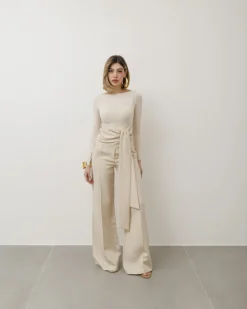 Pantaloni palazzo con fusciacca – 6709 slc