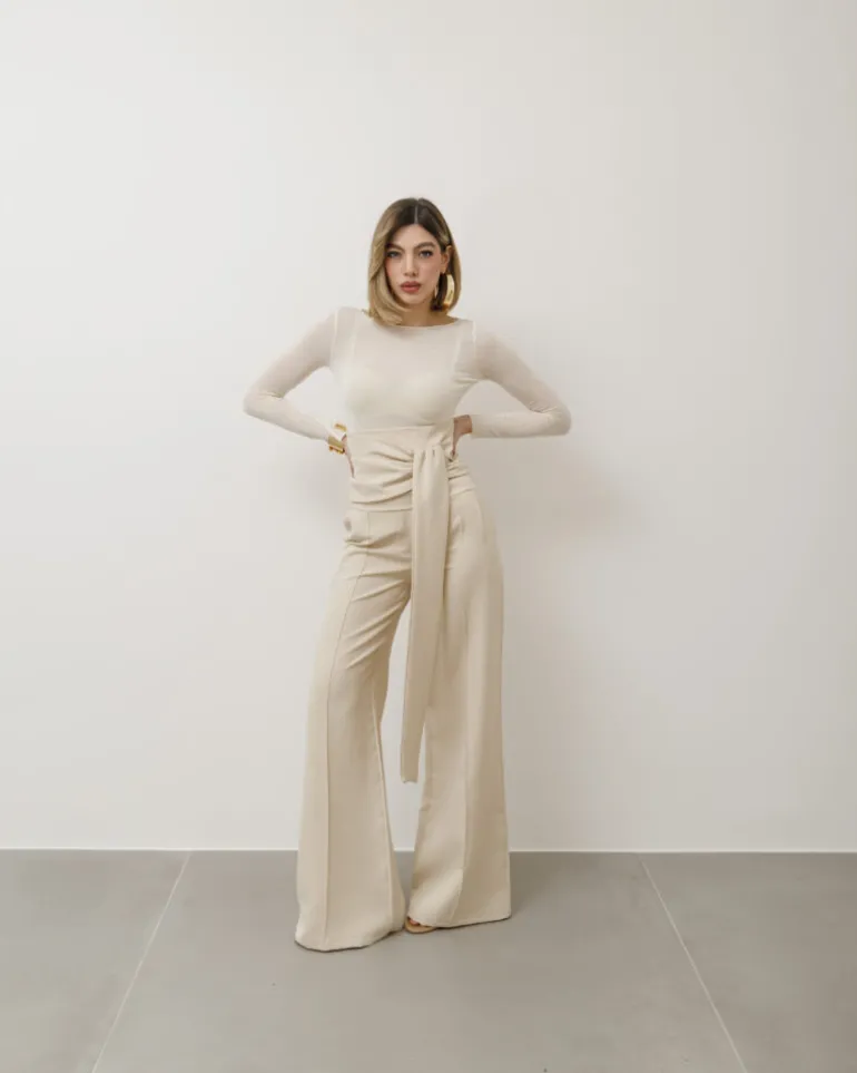 Pantaloni palazzo con fusciacca – 6709 slc