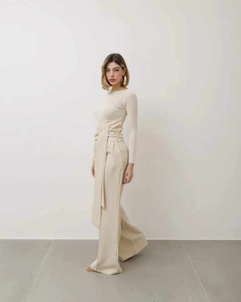 Pantaloni palazzo con fusciacca – 6709 slc