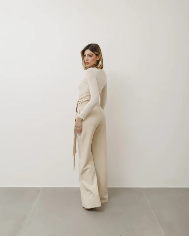 Pantaloni palazzo con fusciacca – 6709 slc