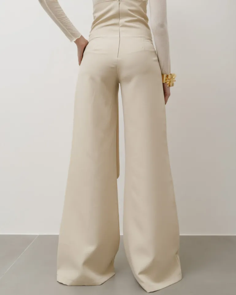 Pantaloni palazzo con fusciacca – 6709 slc