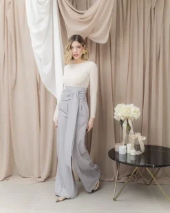 Pantaloni palazzo con fusciacca – 6709 slc