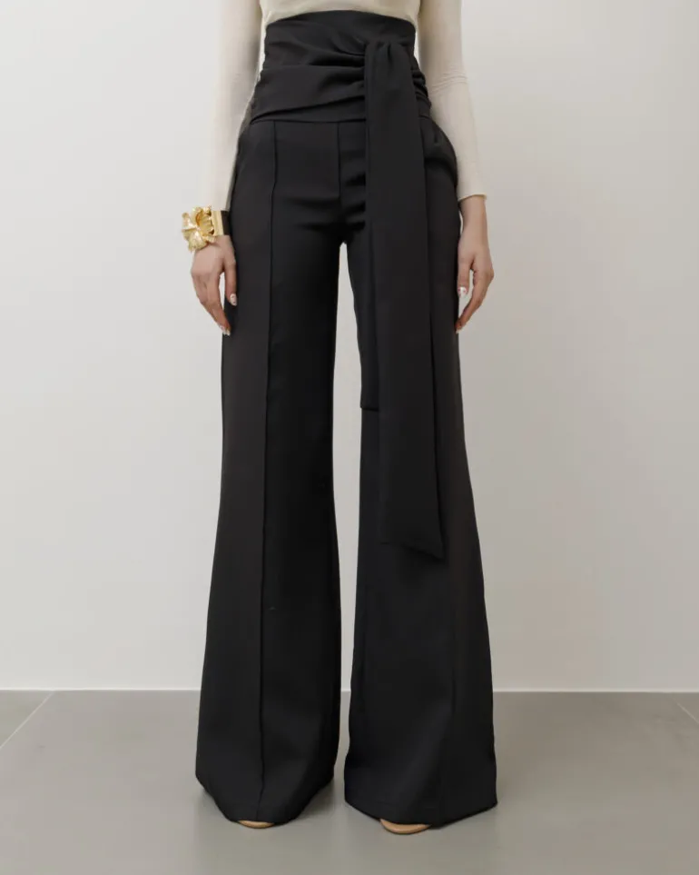 Pantaloni palazzo con fusciacca – 6709 slc
